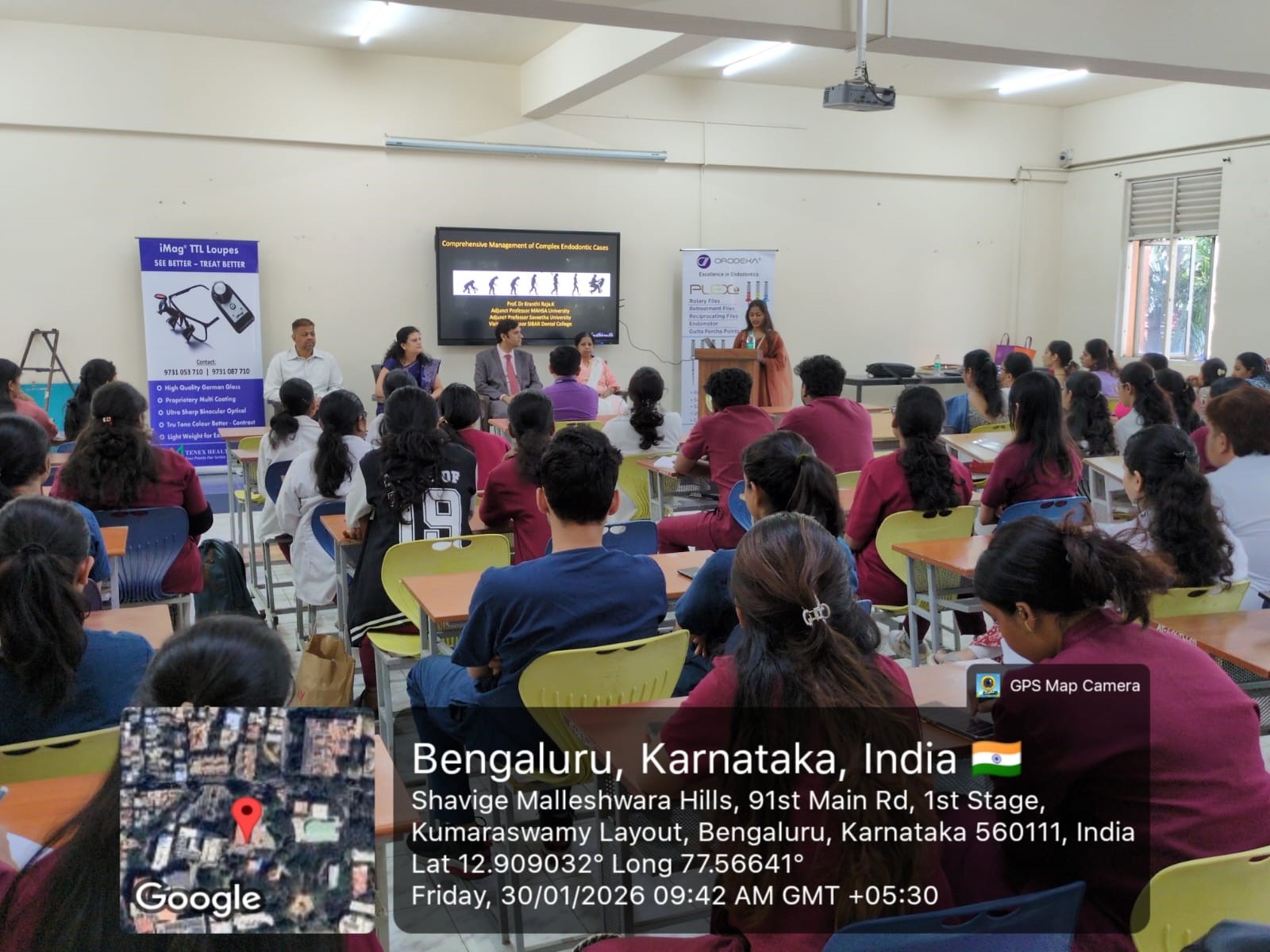 Mr K Kranthi Raja delivering a lecture on CBCT and Operating Microscope